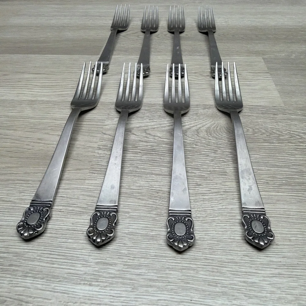National Stainless Made In Japan Stainless Steel Forks Lot Of 8